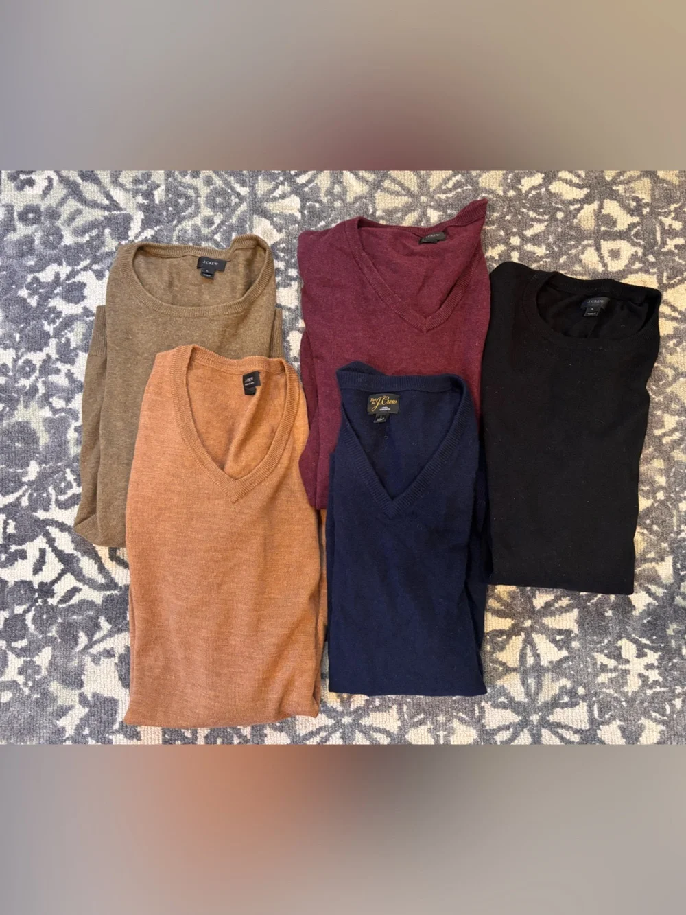 Set of 5 J.Crew men's sweaters size large (cashmere, cotton & merino wool)